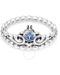 PANDORA Ladies Rose Disney Cinderella Sparkling Carriage Charm in Pink ...