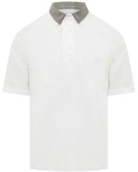 Brunello Cucinelli - Polo With Embellished Collar, Size Small - Lyst