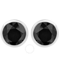 Haus of Brilliance - .925 Sterling Silver 1 Cttw Black Diamond Screw-back 4-prong Classic Solitaire Bezel Earrings - Lyst