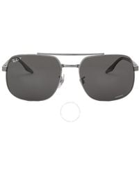 Ray-Ban - Polarized Dark Grey Square Sunglasses Rb3699 004/k8 59 - Lyst