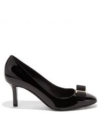 Ferragamo - Erice 70 Vara Bow Leather Pumps - Lyst