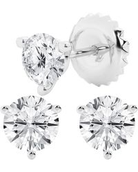 Brilliant Diamond - 2 Carat Round Cut Lab Grown Diamond Stud Earrings - Lyst