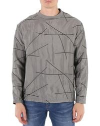 Emporio Armani - Grigio Striped Details Long-Sleeved T-Shirt - Lyst