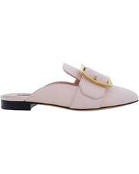 Bally - Janesse Buckle Detail Leather Slippers, Brand Size 36 Us - Lyst