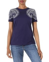 Roberto Cavalli - Ladies Bandana Crystal-Embellished Cotton T-Shirt, Brand Size 42 (Us - Lyst
