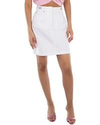 Versace - Cotton Denim A-Line Skirt - Lyst