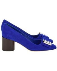 Ferragamo - Lena 60 Bow Suede Pumps - Lyst