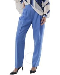 Burberry - Vivid Cobalt Mohair Wool Pleated Pants - Lyst