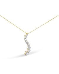 Haus of Brilliance - Ags Certified 14K 3.0 Cttw Baguette And Brilliant Round-Cut Diamond Journey 18" Pendant Necklace (G-H Color, I1-I2 Clarity) - Lyst