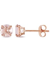 Amour - 1 Ct Tgw Morganite Solitaire Stud Earrings - Lyst