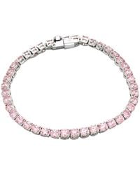 Swarovski - Matrix Rhodium Plated Tennis Bracelet, Size Large - Lyst