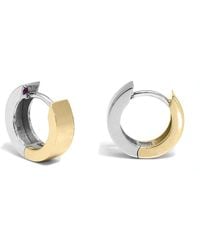 Roberto Coin - 18k Yellow And White Gold Oro Classic Hoop Earrings - Lyst