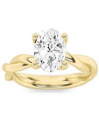 Mure And Co - 1Ctw Oval Shaped Lab Grown Diamond (F/Vs) Twisted Shank Solitaire Engagement Ring - Lyst