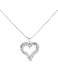 Haus of Brilliance - 925 Sterling 1.00 Cttw Lab-Grown Diamond Open Heart Pendant Necklace- 18" Inches - Lyst