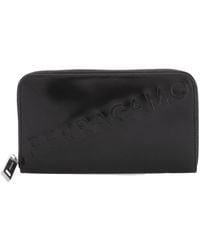 Ferragamo - Embossed Long Leather Wallet - Lyst