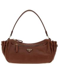 Prada - Caramel Leather Small Shoulder Bag Palissandro Borse A Mano - Lyst
