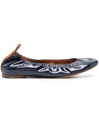Lanvin - Patent Leather Ballerina Flats, Brand Size 35 Us - Lyst
