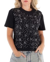 Rabanne - Short Sleeve Embellished Studded T Shirt - Lyst