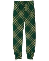 Burberry - Check Wool Jogging Pants - Lyst