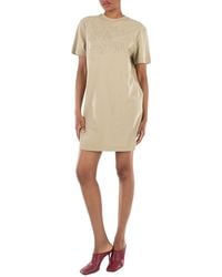 Burberry - Ekd Embroidered Cotton T-Shirt Dress - Lyst