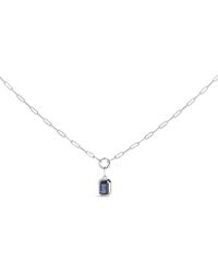 Haus of Brilliance - 10K Emerald Cut 6X4 Mm Sapphire Solitaire Pendant Necklace - Lyst