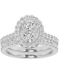 Brilliant Diamond - Lab Grown 1.50 Ctw Diamond Oval Bridal Set, Engagement Ring Set - Lyst