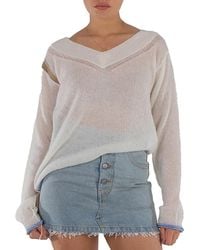 MM6 by Maison Margiela - V-Neck Sweater - Lyst