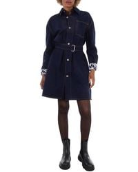 Burberry - Japanese Belted Denim Shirtdress, Brand Size 4 Us - Lyst