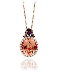 Le Vian - Chocolatier Pendant Peach Morganite, Raspberry Rhodolite, Chocolate Diamonds, Vanilla Diamonds Set - Lyst