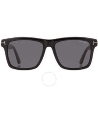 Tom Ford - Buckley Smoke Square Sunglasses Ft0906-n 01a 58 - Lyst
