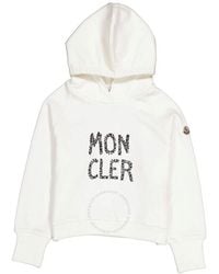 Moncler - Kids Natural Logo Print Kinder Hooded Sweatshirt - Lyst