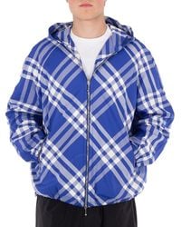 Burberry - Check-Pattern Hooded Zip-Up Polyamide Jacket - Lyst