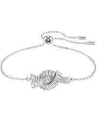 Swarovski - Matrix Rhodium Plated Baguette Cut Bracelet - Lyst