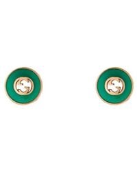 Gucci - Interlocking 18Ct Rose Agate Stud Earrings - Lyst