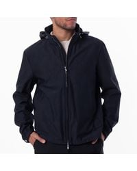 Emporio Armani - Essentials Full-Zip Nylon Jacket With Stowaway Hood, Brand Size 50 Us - Lyst