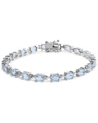 Haus of Brilliance - 925 Sterling 11.0 Cttw Oval Shaped Created Light Topaz Link Bracelet - Lyst
