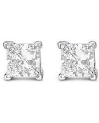 Haus of Brilliance - 14K 1 1/2 Cttw Princess Cut Lab-Grown Diamond Solitaire Stud Earrings (F-G, Vs2-Si1) - Lyst