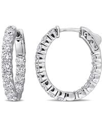 Created Forever - 3 1/10 Ct Lab Grown Diamond Tw Hoop Earrings 14K - Lyst