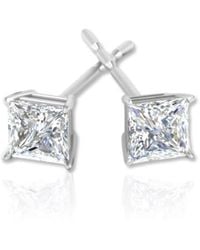 Tresorra - 14K Princess Cut Earth Mined Diamond Stud Earrings - Lyst