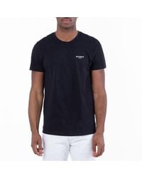 Balmain - Small Flock Logo Print T Shirt - Lyst