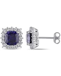 Amour - 4 7/8 Ct Tgw Created And Sapphire Stud Earrings - Lyst