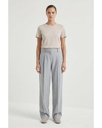 Brunello Cucinelli - Light Linen Wool Trousers, Brand Size 44 (Us - Lyst