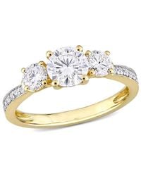 Amour - 1 3/8 Ct Dew Created Moissanite 3-Stone Engagement Ring - Lyst