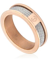 Charriol - Forever Thin Rose Gold Pvd Steel Cable Ring - Lyst