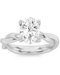 Mure And Co - 1Ctw Oval Shaped Lab Grown Diamond (F/Vs) Twisted Shank Solitaire Engagement Ring - Lyst