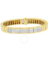 Haus of Brilliance - 14k Yellow Gold 3 5/8 Cttw Invisible Set Princess-cut Diamond Id Tennis Bracelet - Lyst