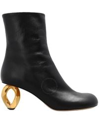 JW Anderson - Leather Chain Heel Ankle Boots, Brand Size 38 Us - Lyst