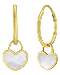 Tresorra - 14K Mop Heart Earrings - Lyst