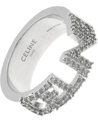 Celine - Monochroms Strass Ring - Lyst