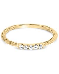 Haus of Brilliance - 10K 1/10 Cttw Diamond 5 Stone Braided Shank Band Ring (I-J Color, I2-I3 Clarity) - Lyst